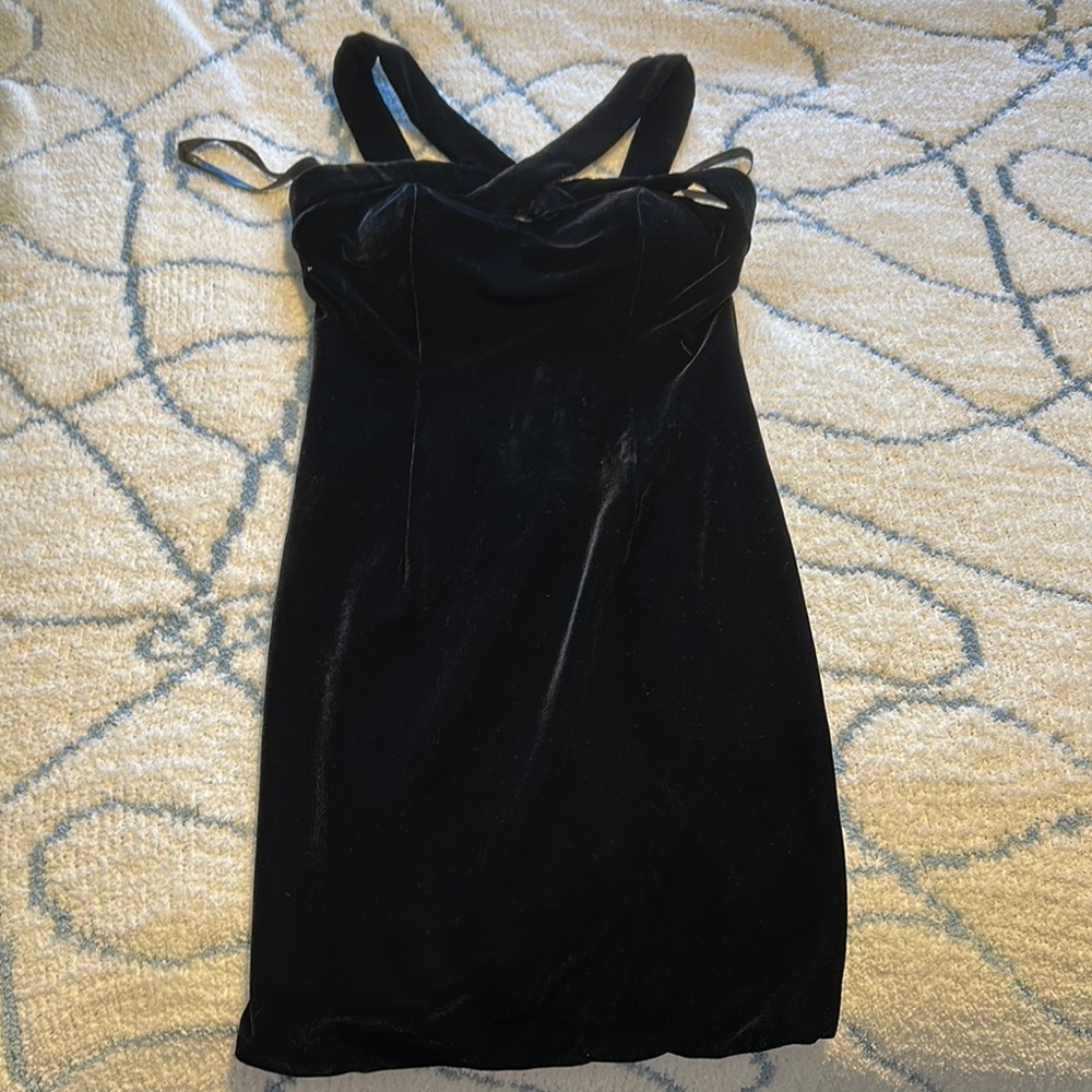 Dalia Black Backless Sheath Dress